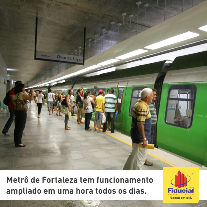 Metr&ocirc; de Fortaleza tem funcionamento ampliado em uma hora todos os dias